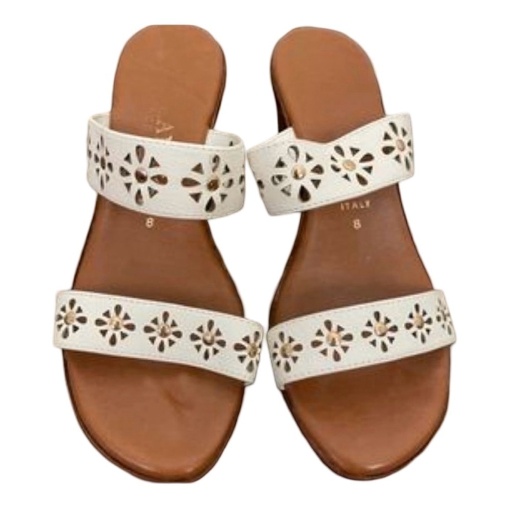 White leather sandals size 8 - Picture 2 of 6